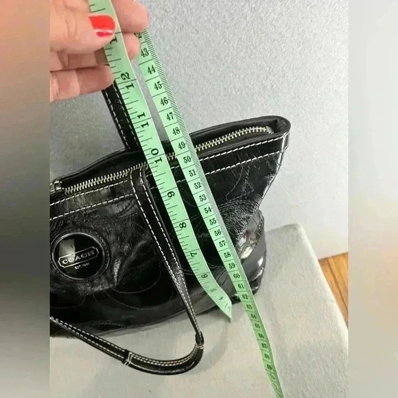 Coach East West Gallery Embossed Patent Leather Tote Black - Picture 13 of 15